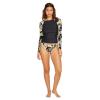 Volcom Women’s Simply Core Long Sleeve Rashguard UPF 50+(Black Combo)