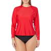 Volcom Women’s Simply Core Long Sleeve Rashguard UPF 50+(True Red)
