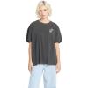 Volcom Womens Stones Throw Short Sleeve Boyfriend Tee – Organic Cotton Jersey T-Shirt(Black)