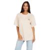 Volcom Womens Stones Throw Short Sleeve Boyfriend Tee – Organic Cotton Jersey T-Shirt(Dusty Rose)