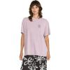 Volcom Womens Stones Throw Short Sleeve Boyfriend Tee – Organic Cotton Jersey T-Shirt(Violet Ice)