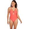Volcom Womens Strappy One-Piece Swimsuit – Convertible Adjustable Straps, Eco-True Greenlon Fabric with Logo Badge(Pistol Punch)
