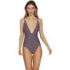 Volcom Womens Strappy One-Piece Swimsuit – Convertible Adjustable Straps, Eco-True Greenlon Fabric with Logo Badge(Steel Purple)