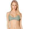 Volcom Womens Stretch V-Neck Bikini Top – Sustainable Swim Top with Adjustable Straps and Removable Cups(Dark Green)