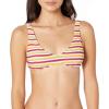 Volcom Womens Stretch V-Neck Bikini Top – Sustainable Swim Top with Adjustable Straps and Removable Cups(Multi Stripe)