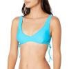 Volcom Womens Stretch V-Neck Bikini Top – Sustainable Swim Top with Adjustable Straps and Removable Cups(Ocean)