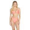 Volcom Womens Stretch V-Neck Bikini Top – Sustainable Swim Top with Adjustable Straps and Removable Cups(Reef Pink)