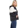 Volcom Women’s Wind Stoned Lightweight Quarter Zip Windbreaker Jacket(Black/White)