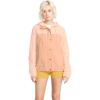 Volcom womens Enemy Stone Hooded Zip Front Windbreaker Jacket (Regular & Plus Size)(Coral)