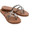 Volcom womens New School Strappy Flip Flop Sandal – Flat Slide With Comfort Foam Footbed(Old Gold)