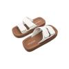 Volcom womens Squared Platform Velcro Strap Slide Sandal(White)
