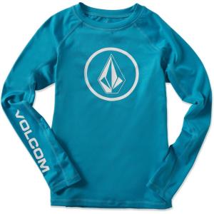 Volcom Boys Lido Solid Lycra Long Sleeve Rashguard 50+ Uv Protection(Barrier Reef)