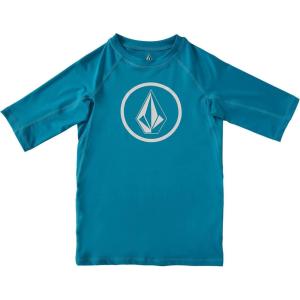 Volcom Boys Lido Solid Lycra Short Sleeve Rashguard 50+ Uv Protection(Barrier Reef)