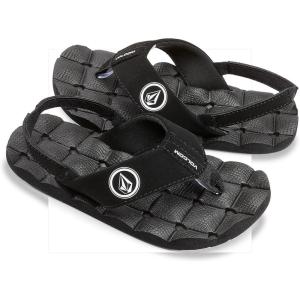 Volcom Boy’s Recliner Little Youth Heel Strap Sandals(Black White – New)