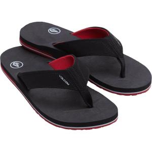 Volcom Boy’s Victor Flip Flop Sandal(Black/Red)