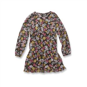 Volcom Girls’ One Size Happy Dazee Long Sleeve Baby Doll Dress(Espresso)