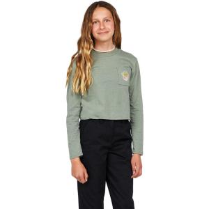 Volcom Girls’ Pocket Dial Long Sleeve Tee(Light Army)