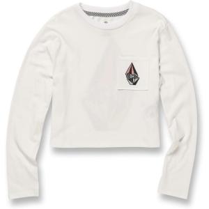 Volcom Girls’ Pocket Dial Long Sleeve Tee(Star White)