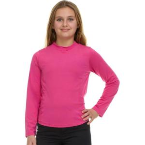 Volcom Girls Rash Guard for Girls Long Sleeve Swim Shirt SPF50+(Fuchsia)