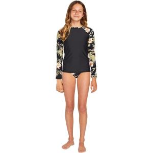 Volcom Girls Simply Core Lycra Long Sleeve Rashguard 50+ Uv Protection(Black Combo)