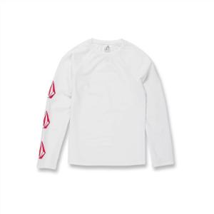 Volcom Girls Simply Core Lycra Long Sleeve Rashguard 50+ Uv Protection(Candy Apple)