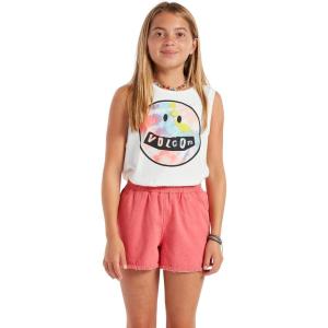 Volcom Girls’ Strutin Stone Elastic Waist Cut Off Short(Electric Coral)