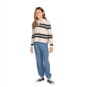Volcom Girls’ Volarco Long Sleeve Polo Shirt(Dark Pine)
