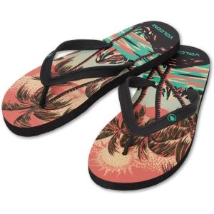Volcom Men’s Rocker Flip Flop Sandal(Bright Coral)