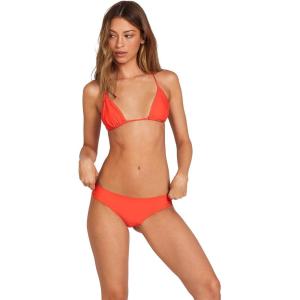 Volcom Womens Cheekini Bikini Bottom – Low-Rise Cheeky Swim Bottom Made with Recycled Fabric(Electric Coral)