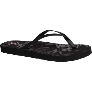 Volcom Women’s Color Me Spring Flip Flop Sandal(Black Out)