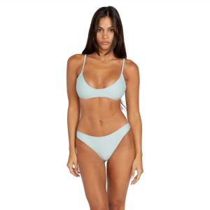 Volcom Womens Crop Bikini Top – Seamless Swim Top with Cropped Fit, Adjustable Straps, and Removable Cups(Sea)