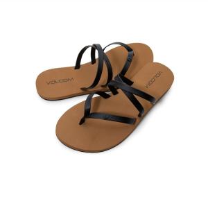 Volcom Women’s Easy Breezy II Flip Flop Sandal – Recliner Comfort Foam Footbed, New Black, 8