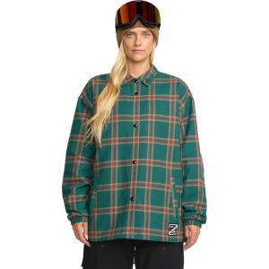 Volcom Womens Hooded Flannel Snowboard Ski Winter Hooded Shirt Jacket(Atlantic)
