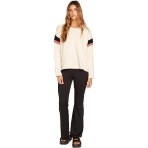 Volcom Women’s Lived In Lounge Crew Neck Fleece Sweatshirt(Cream)