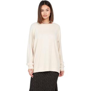 Volcom Women’s Lived In Lounge Crew Neck Fleece Sweatshirt(Sand)