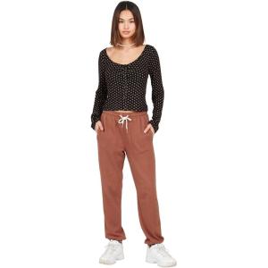 Volcom Women’s Lived In Lounge Fleece Sweatpants (Regular & Plus Size)(Dark Clay)