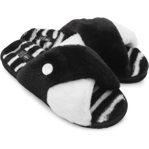 Volcom Women’s Lived in Lounge Faux Fur Slide Sandal(Black White)