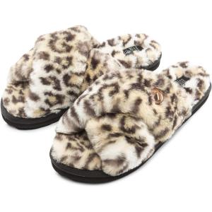 Volcom Women’s Lived in Lounge Faux Fur Slide Sandal(Cheetah)