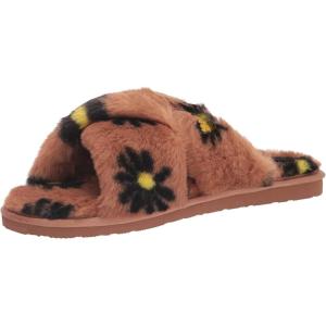 Volcom Women’s Lived in Lounge Faux Fur Slide Sandal(Hazelnut)