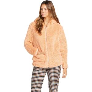 Volcom Women’s Lived in Lounge Phuz Up Sherpa Zip Fleece Jacket(Clay)