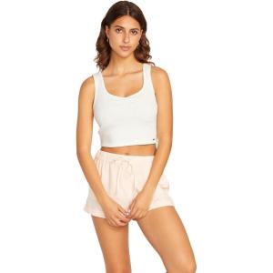 Volcom Womens Lived in Lounge Rib Fitted Tank(Star White)
