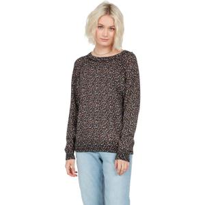 Volcom Women’s Over N Out Crew Neck Sweater(Black Floral Print)