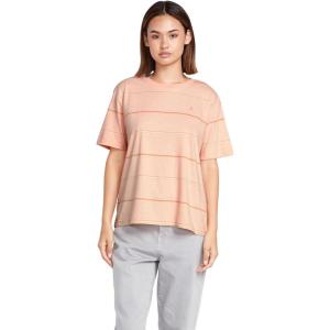 Volcom Women’s Party Pack Short Sleeve Striped Tee(Melon)