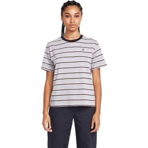 Volcom Women’s Party Pack Short Sleeve Striped Tee(Moonbeam)