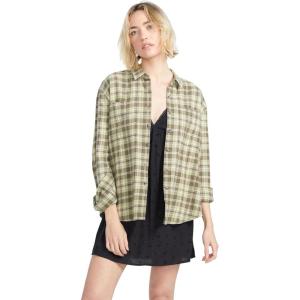 Volcom Womens Plaid to Meet U Long Sleeve Flannel Shirt(Army)