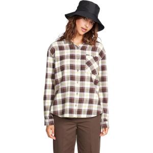 Volcom Womens Plaid to Meet U Long Sleeve Flannel Shirt(Espresso)