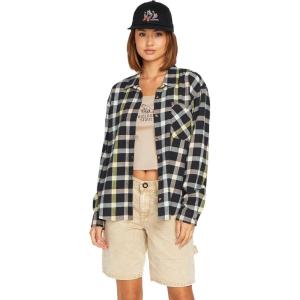 Volcom Womens Plaid to Meet U Long Sleeve Flannel Shirt(Multi)