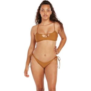 Volcom Women’s Simply Seamless Skimpy Tie Side Swimsuit Bikini Bottom(Bronze)