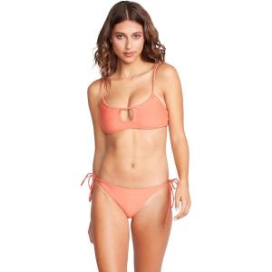 Volcom Women’s Simply Seamless Skimpy Tie Side Swimsuit Bikini Bottom(Terra Cotta)