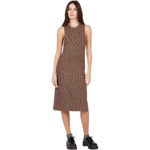 Volcom Women’s Spacestone Sweater Knit Midi Dress(Dark Clay)